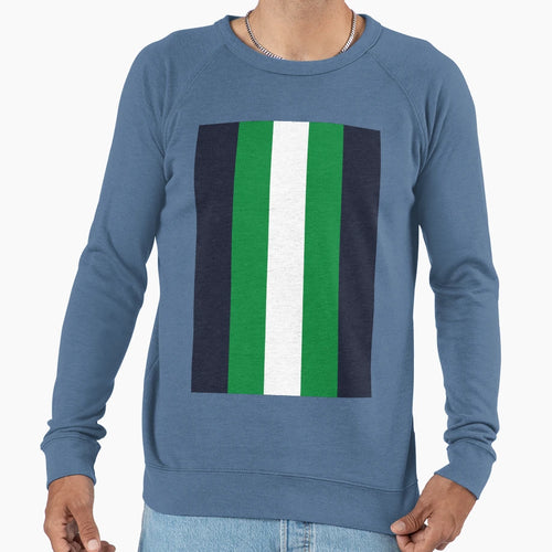 Lunar Midnight Green White Striped Sweatshirt - Novelty Apparel Unisex - T-Shirt, Sweatshirt, Hoodie