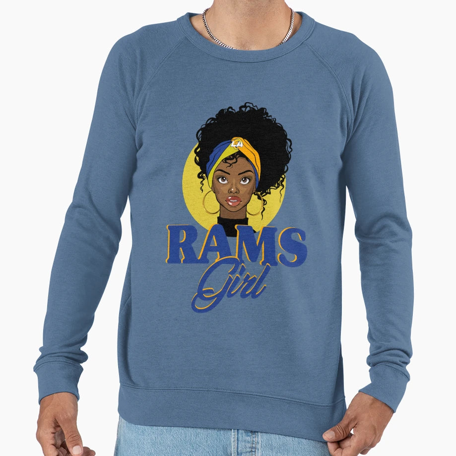 Black Rams Girldetroit Rams Oversized Sweatshirt - Minimalist Print Unisex - T-Shirt, Sweatshirt, Hoodie