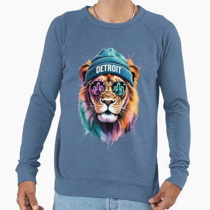 Detroit Lion Sweatshirt - Custom Art Print Unisex - T-Shirt, Sweatshirt, Hoodie