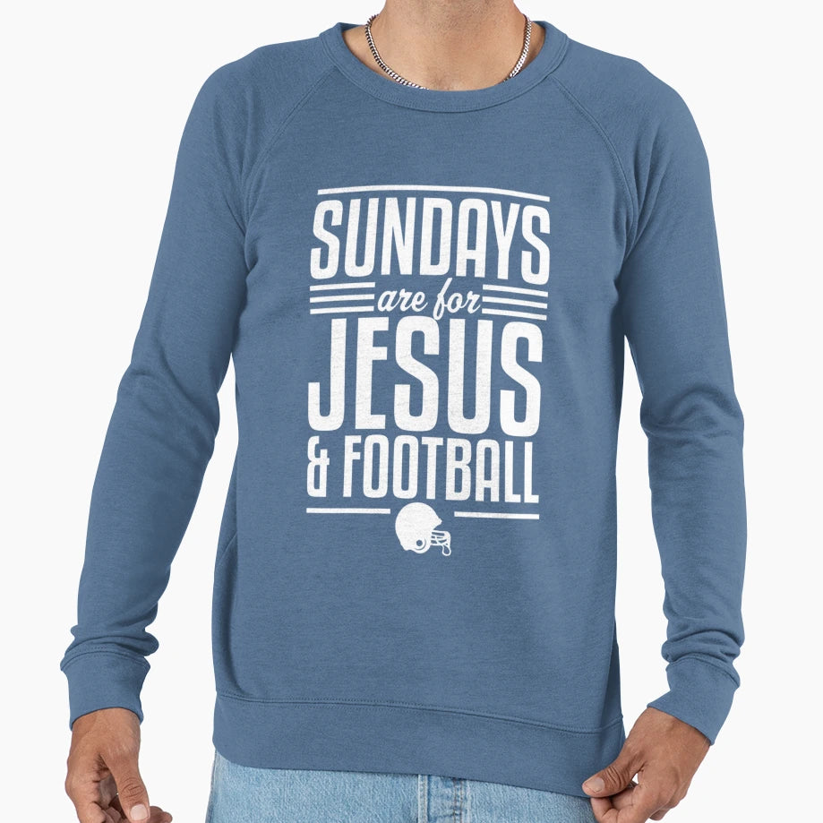 Sundays Are Jesus And Football Sweatshirt - Aesthetic Graphic Men Women - T-Shirt, Sweatshirt, Hoodie