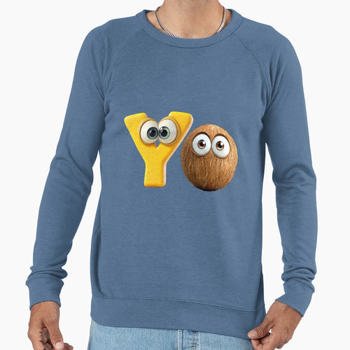 Funny Coconut And Letter Y Cartoon Sweatshirt - Aesthetic Graphic Unisex - T-Shirt, Sweatshirt, Hoodie