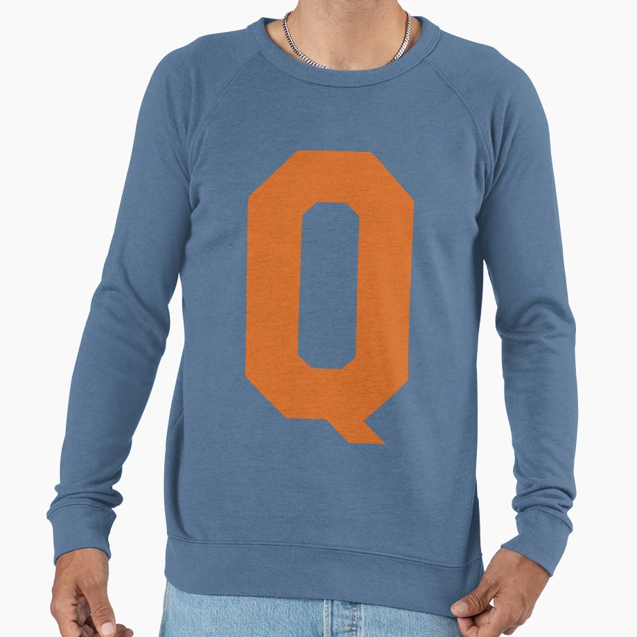 Alphabet Orange Q Sports Letter Q Sweatshirt - Custom Art Print for Adults - T-Shirt, Sweatshirt, Hoodie