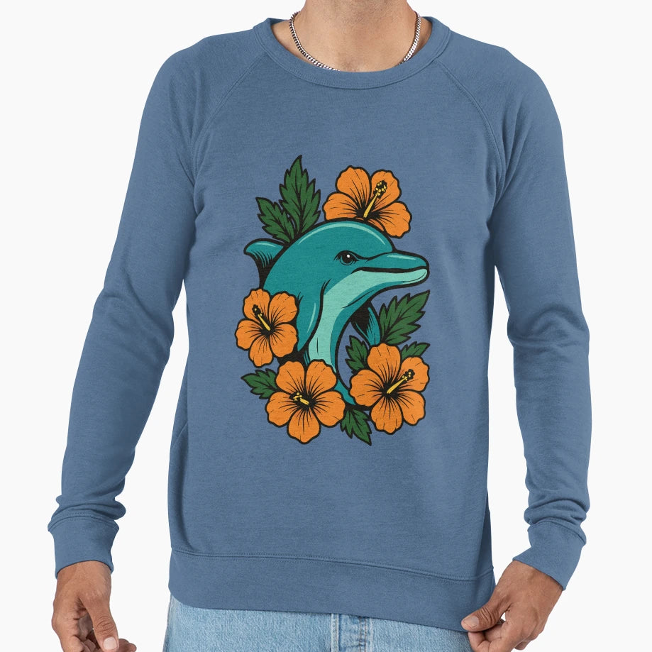 Miami Dolphins X Hibiscus Flowers Sweatshirt - Aesthetic Graphic Men Women - T-Shirt, Sweatshirt, Hoodie