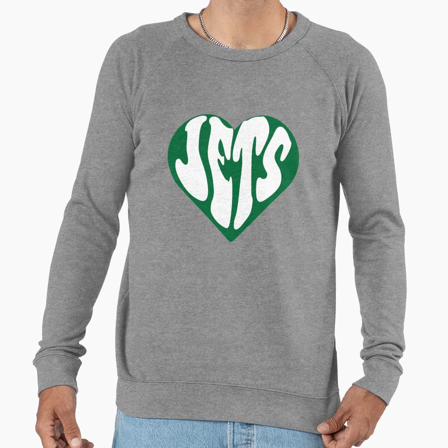 New York Jets Funky Heart Sweatshirt - Novelty Apparel Unisex - T-Shirt, Sweatshirt, Hoodie