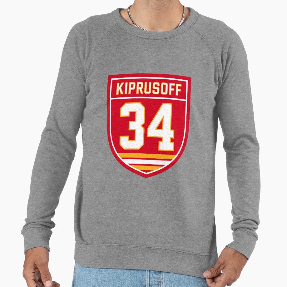 Miikka Kiprusoff Calgary 34 Emblem Sweatshirt - Novelty Apparel Men Women - T-Shirt, Sweatshirt, Hoodie
