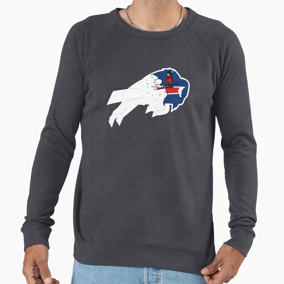Snowstorm Buffalo Bills Logo Sweatshirt - Casual Everyday Wear for Adults - T-Shirt, Sweatshirt, Hoodie