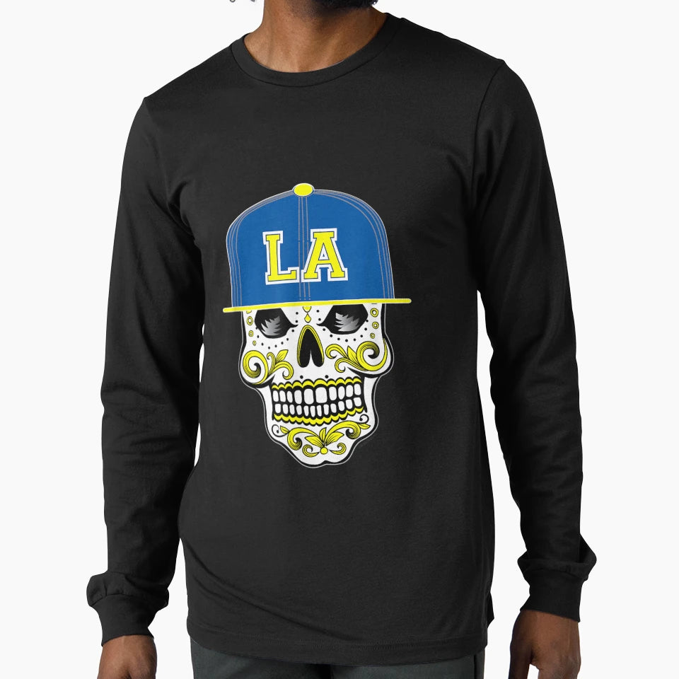 Los Angeles Mexican Sugar Skull T-Shirt - Aesthetic Graphic for Adults - T-Shirt, Sweatshirt, Hoodie