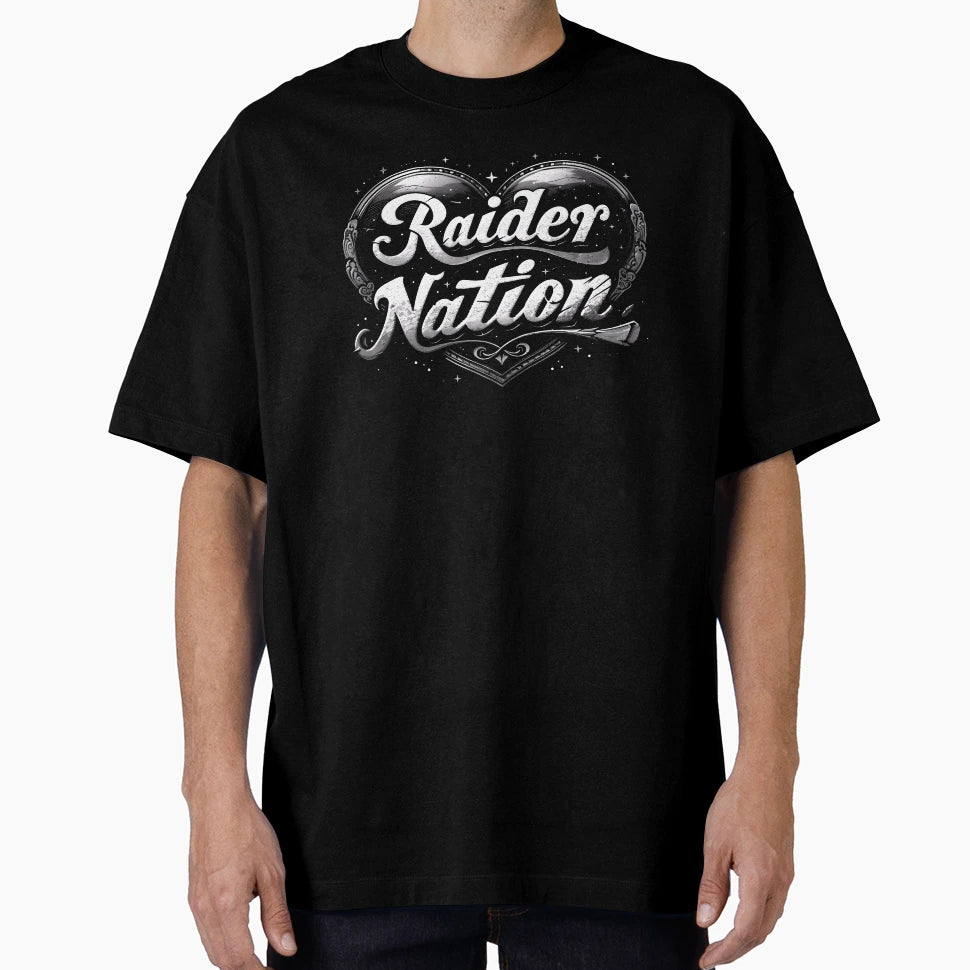 Raider Nation Heart T-Shirt - Minimalist Print Men Women - T-Shirt, Sweatshirt, Hoodie