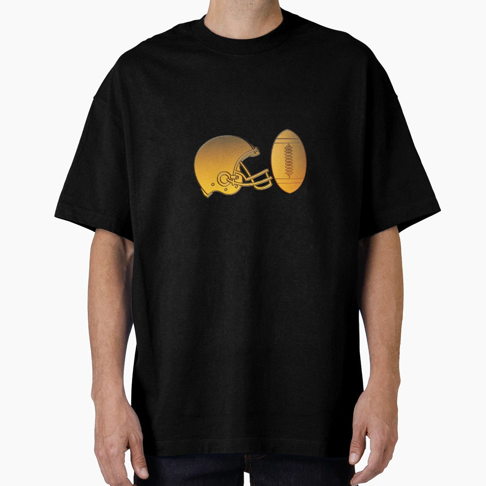 American Football Helmet Ball Golden T-Shirt - Unique Graphic Men Women - T-Shirt, Sweatshirt, Hoodie