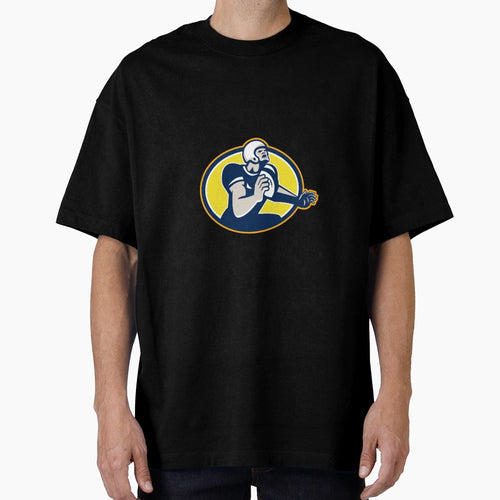 American Football Quarterback Oval T-Shirt - Custom Art Print Men Women - T-Shirt, Sweatshirt, Hoodie