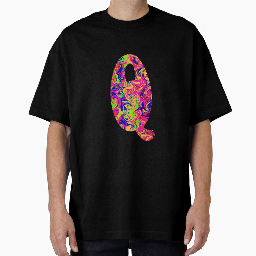 Monogram Tie Dye Initial Letter Q T-Shirt - Custom Art Print Men Women - T-Shirt, Sweatshirt, Hoodie