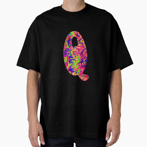 Monogram Tie Dye Initial Letter Q T-Shirt - Custom Art Print Men Women - T-Shirt, Sweatshirt, Hoodie