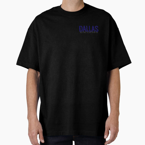 Dallas Texas Coordinates T-Shirt - Unique Graphic for Adults - T-Shirt, Sweatshirt, Hoodie