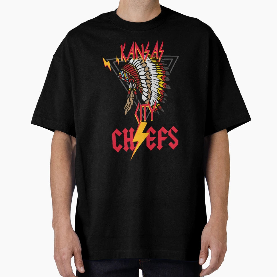 Chiefs Kc Metal T-Shirt - Novelty Apparel for Adults - T-Shirt, Sweatshirt, Hoodie