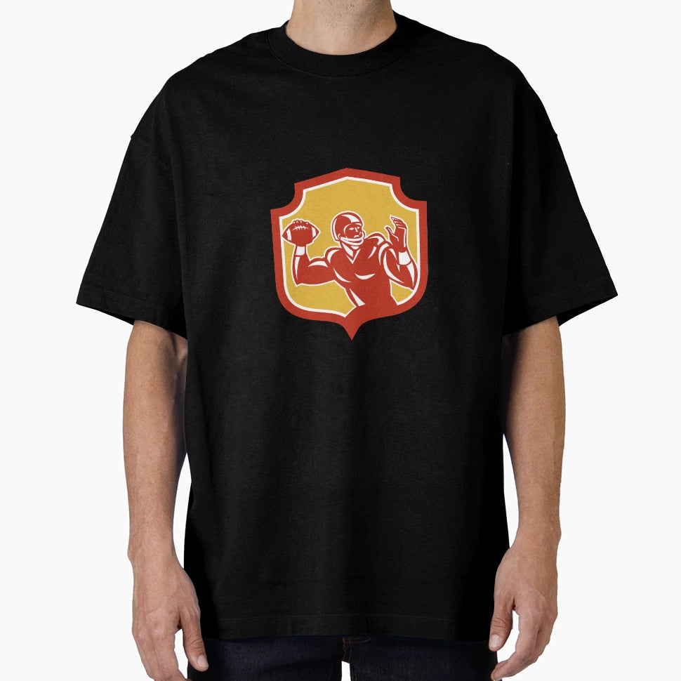 American Football Quarterback Shield T-Shirt - Streetwear Style for Adults - T-Shirt, Sweatshirt, Hoodie