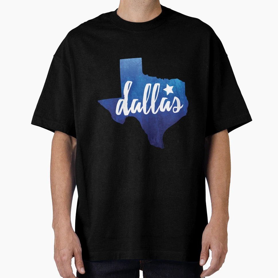 Dallas Texas Blue Watercolor T-Shirt - Custom Art Print for Adults - T-Shirt, Sweatshirt, Hoodie