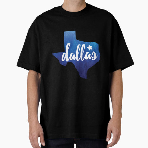 Dallas Texas Blue Watercolor T-Shirt - Custom Art Print for Adults - T-Shirt, Sweatshirt, Hoodie