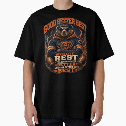 Chicago Football Bear Motivational T-Shirt - Unique Graphic Men Women - T-Shirt, Sweatshirt, Hoodie