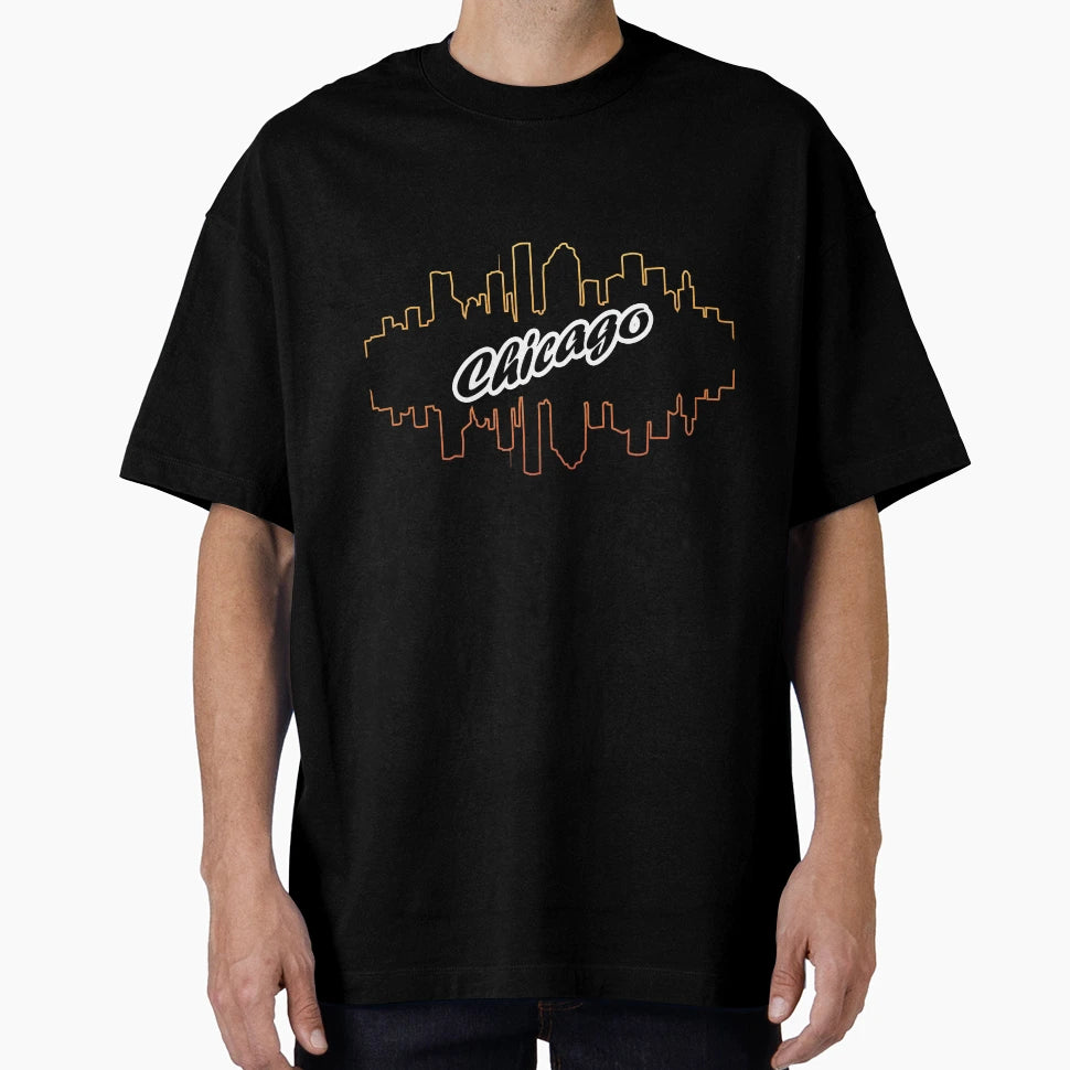 Chicago City Skyline T-Shirt - Minimalist Print Men Women - T-Shirt, Sweatshirt, Hoodie