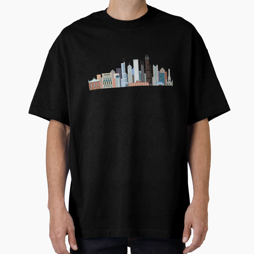Chicago Skyline T-Shirt - Fun Novelty Design Unisex - T-Shirt, Sweatshirt, Hoodie
