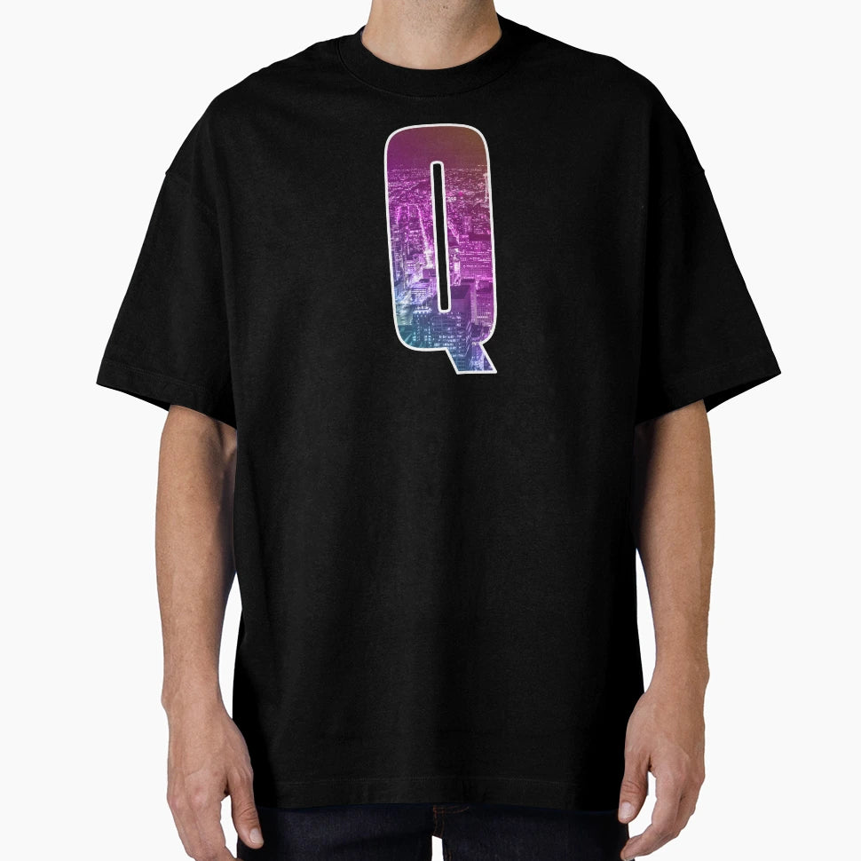 Letter Q Vaporwave City Art T-Shirt - Custom Art Print for Adults - T-Shirt, Sweatshirt, Hoodie
