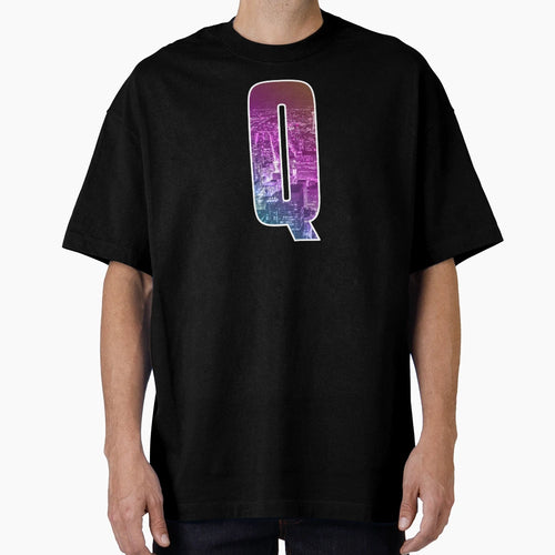 Letter Q Vaporwave City Art T-Shirt - Custom Art Print for Adults - T-Shirt, Sweatshirt, Hoodie
