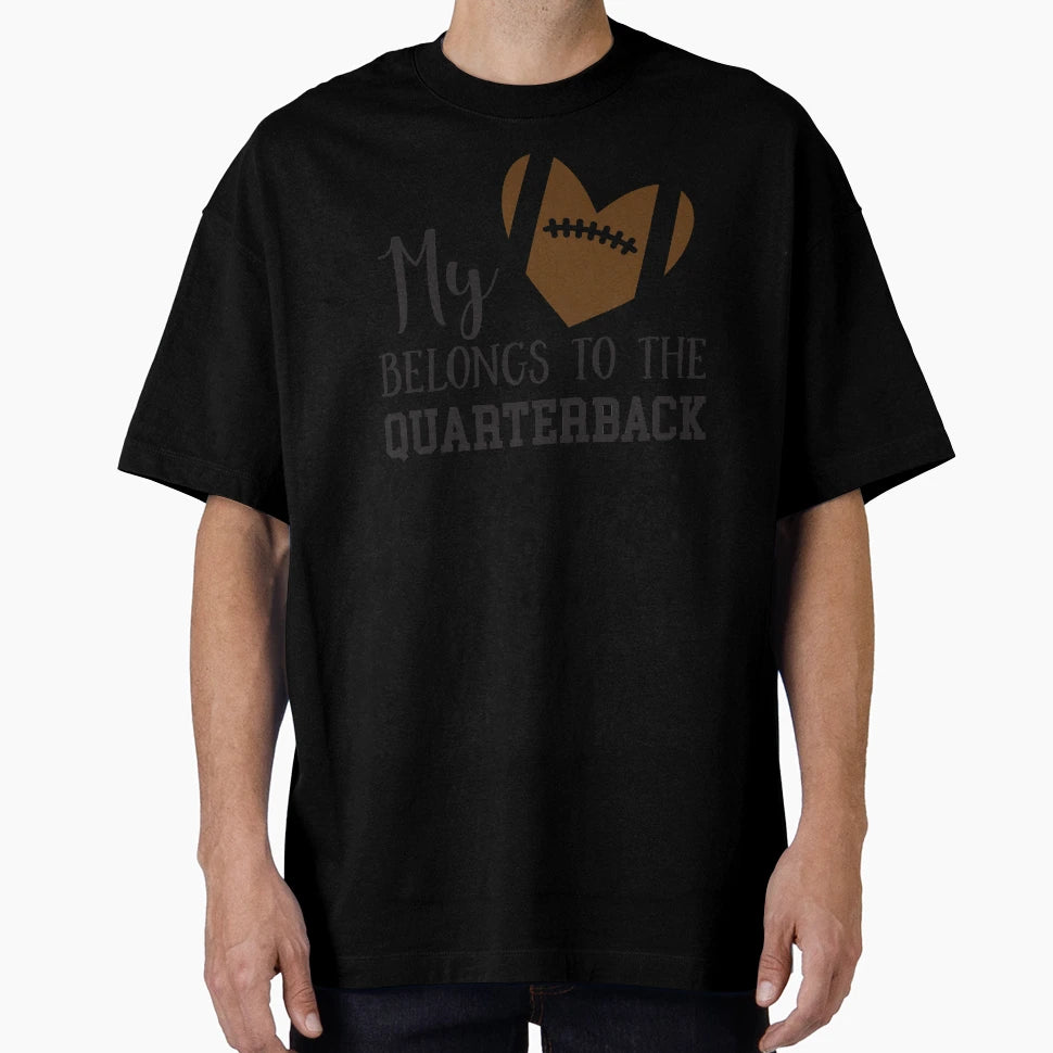 My Heart Belongs To Quarterback T-Shirt - Aesthetic Graphic for Adults - T-Shirt, Sweatshirt, Hoodie