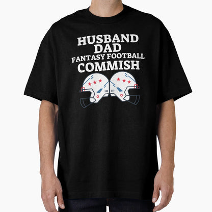 Husband Dad Fantasy Football Commish T-Shirt - Novelty Apparel for Adults - T-Shirt, Sweatshirt, Hoodie