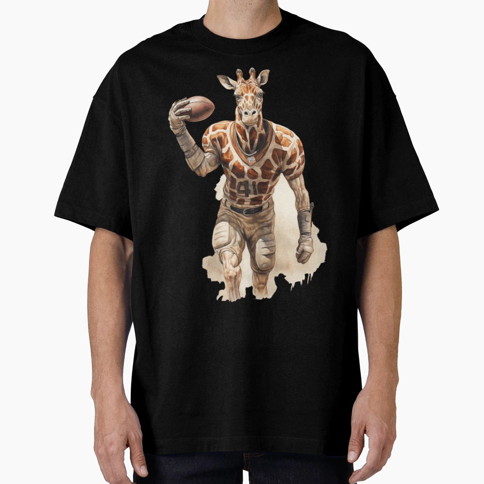 Giraffe As American Football Player T-Shirt - Custom Art Print for Adults - T-Shirt, Sweatshirt, Hoodie