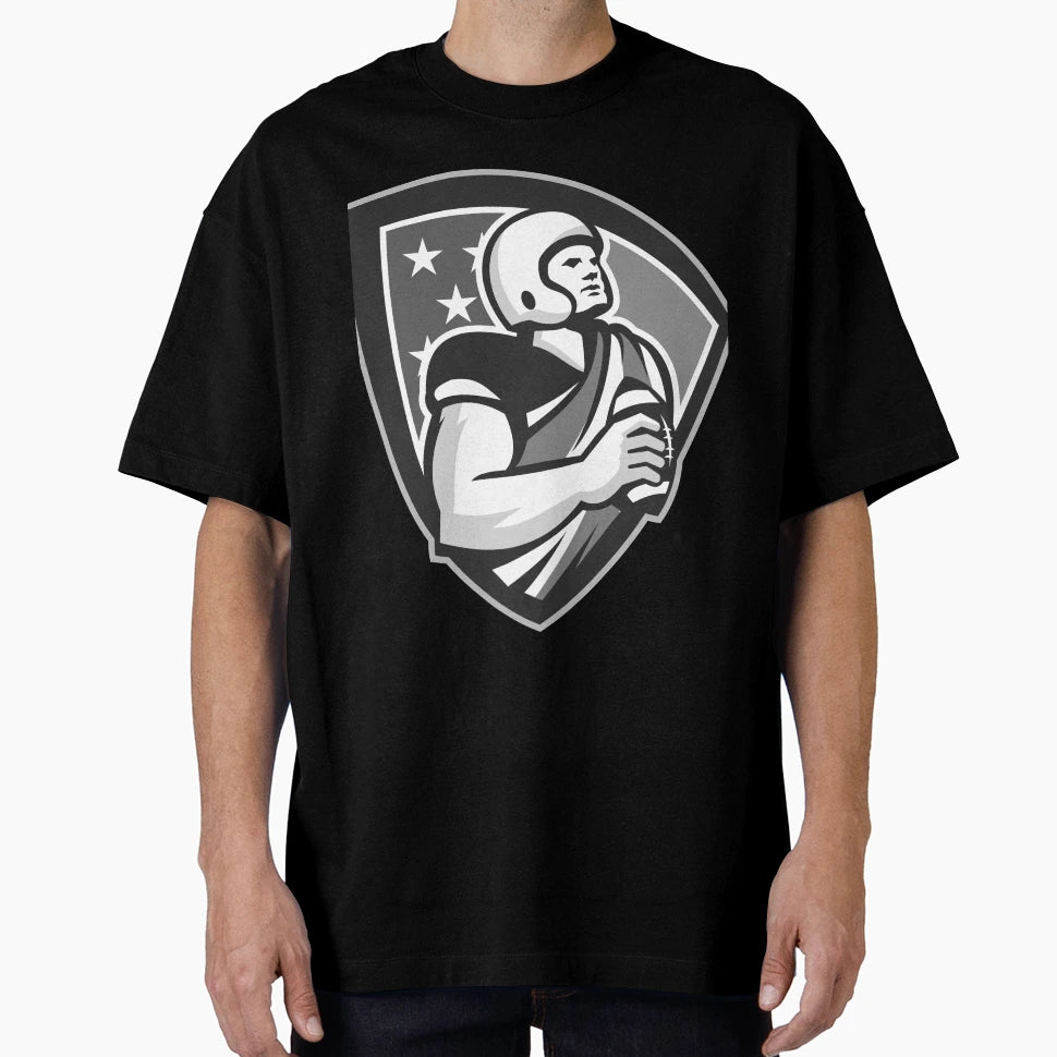 American Football Ball Shield T-Shirt - Fun Novelty Design for Adults - T-Shirt, Sweatshirt, Hoodie