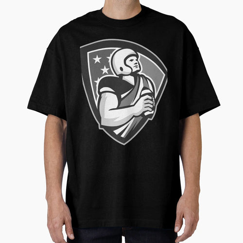 American Football Ball Shield T-Shirt - Fun Novelty Design for Adults - T-Shirt, Sweatshirt, Hoodie