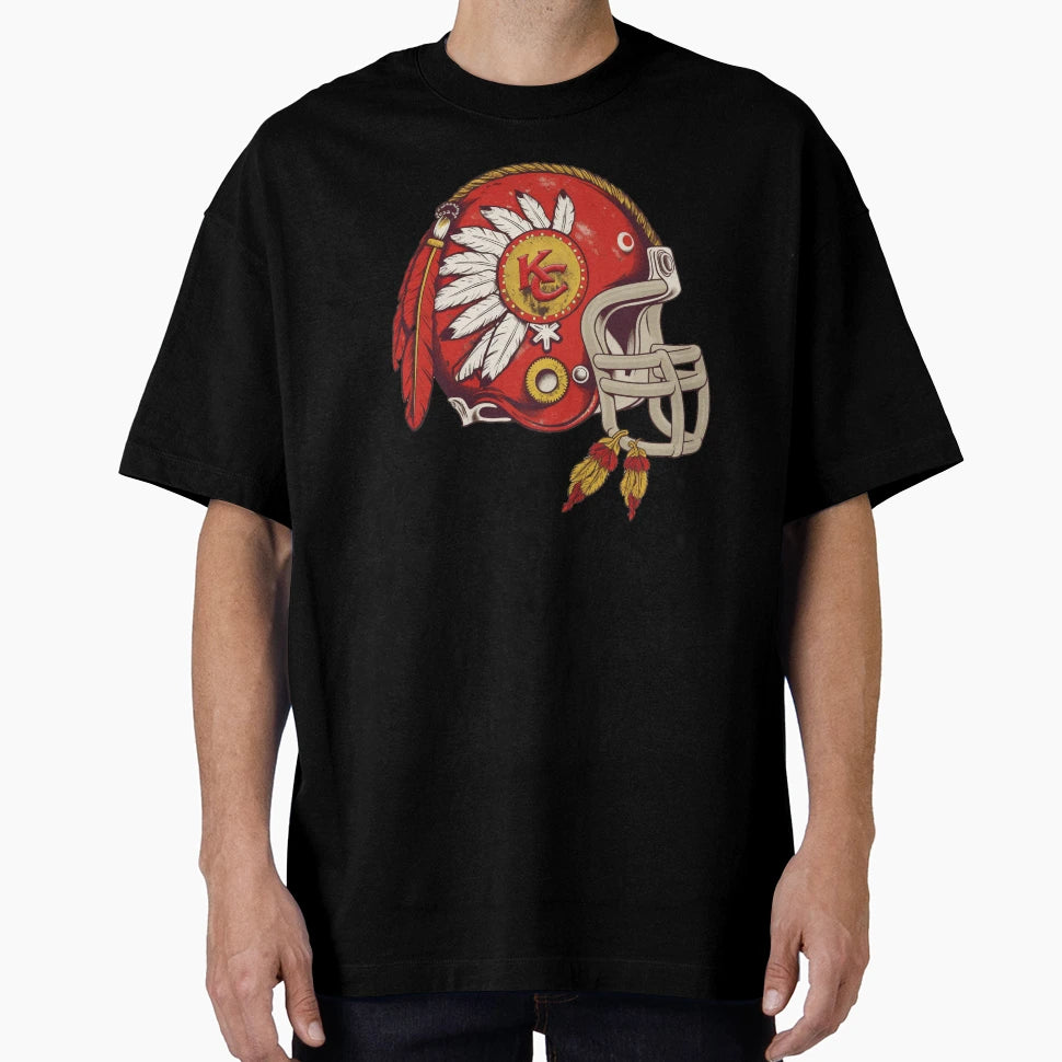 Kansas City Football Helmet T-Shirt - Casual Everyday Wear Men Women - T-Shirt, Sweatshirt, Hoodie