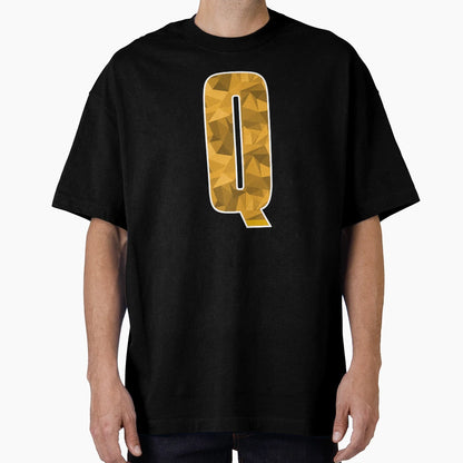 Letter Q Monogram Letter Art Yellow T-Shirt - Novelty Apparel for Adults - T-Shirt, Sweatshirt, Hoodie