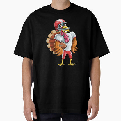 Thanksgiving Turkey Football T-Shirt - Casual Everyday Wear Unisex - T-Shirt, Sweatshirt, Hoodie