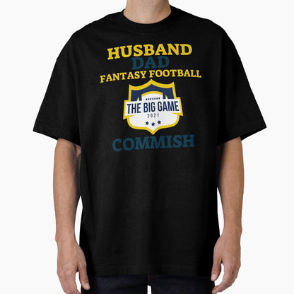 Husband Dad Fantasy Football Commish T-Shirt - Minimalist Print for Adults - T-Shirt, Sweatshirt, Hoodie