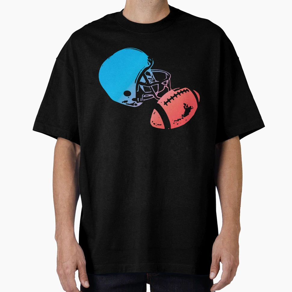 American Football Helmet And Ball T-Shirt - Unique Graphic for Adults - T-Shirt, Sweatshirt, Hoodie