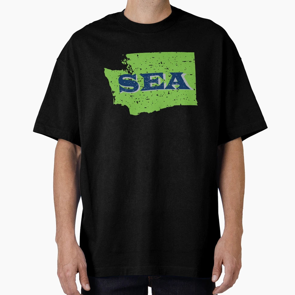 Sea Seattle Washington Football T-Shirt - Custom Art Print Men Women - T-Shirt, Sweatshirt, Hoodie