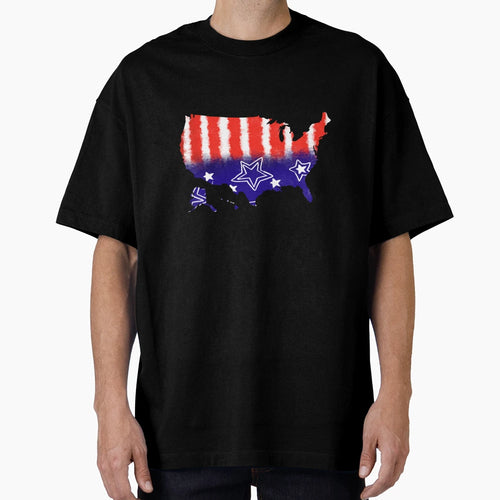 Red White And Blue Glory Usa Map T-Shirt - Fun Novelty Design for Adults - T-Shirt, Sweatshirt, Hoodie