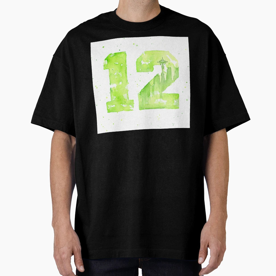 12Th Art Seattle Watercolor T-Shirt - Casual Everyday Wear for Adults - T-Shirt, Sweatshirt, Hoodie