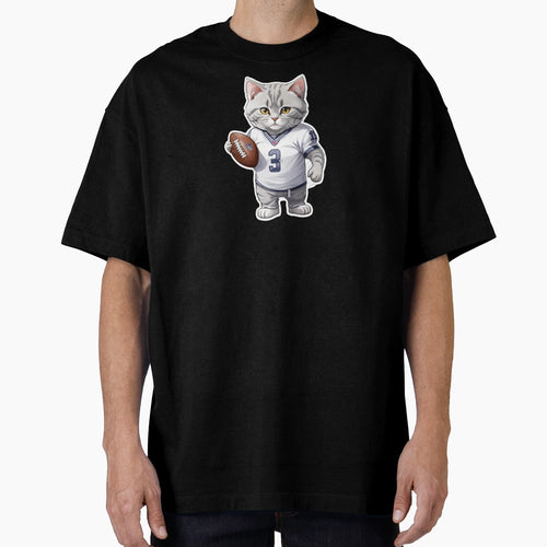 Meowster Quarterback T-Shirt - Minimalist Print Unisex - T-Shirt, Sweatshirt, Hoodie