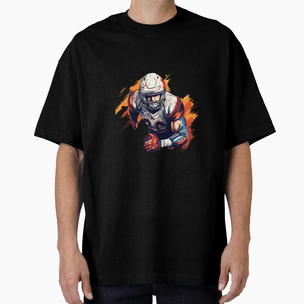 Artistic Cartoon Football Player T-Shirt - Fun Novelty Design for Adults - T-Shirt, Sweatshirt, Hoodie