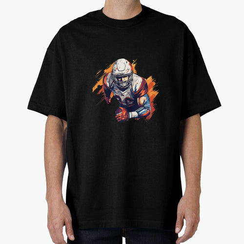 Artistic Cartoon Football Player T-Shirt - Fun Novelty Design for Adults - T-Shirt, Sweatshirt, Hoodie