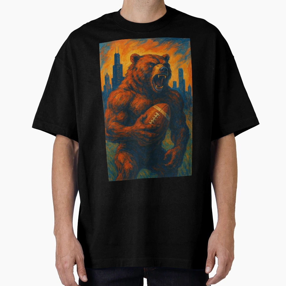 Chicago Football V3 T-Shirt - Custom Art Print for Adults - T-Shirt, Sweatshirt, Hoodie