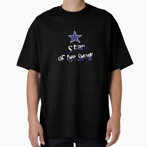 Star Show Blue Star And Curved Text T-Shirt - Trendy Graphic Unisex - T-Shirt, Sweatshirt, Hoodie