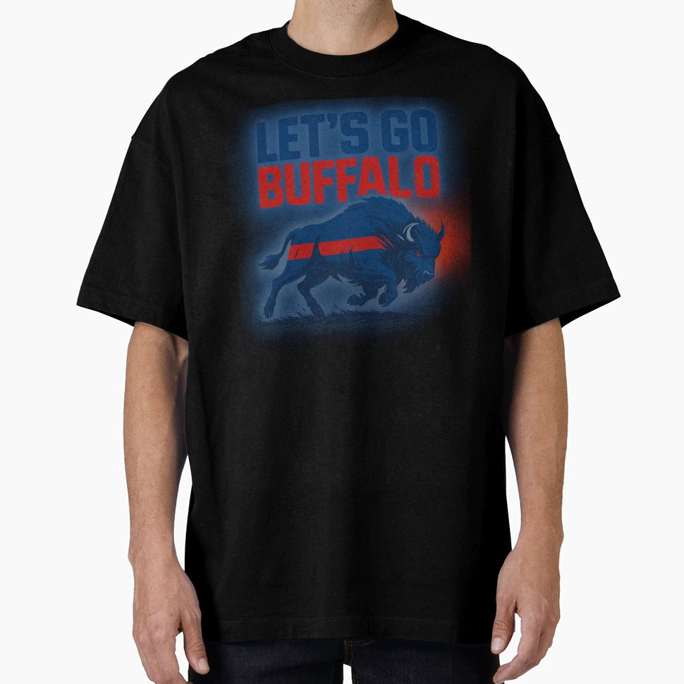 Lets Go Buffalo Charging Bison Game T-Shirt - Streetwear Style for Adults - T-Shirt, Sweatshirt, Hoodie
