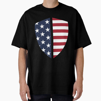 Shield American T-Shirt - Fun Novelty Design for Adults - T-Shirt, Sweatshirt, Hoodie