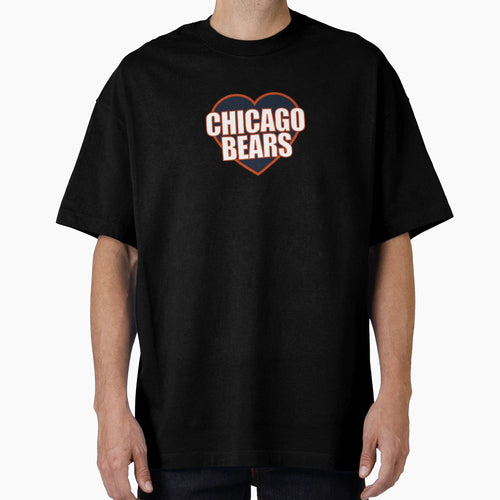Chicago Bears Heart T-Shirt - Minimalist Print for Adults - T-Shirt, Sweatshirt, Hoodie