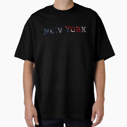 New York Usa Flag Typography Stars And T-Shirt - Aesthetic Graphic Unisex - T-Shirt, Sweatshirt, Hoodie
