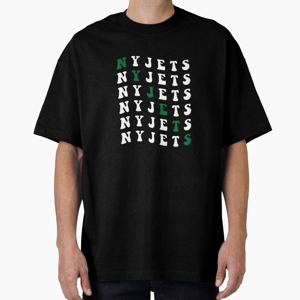 Jets Funky Gameday Wordmark T-Shirt - Trendy Graphic Men Women - T-Shirt, Sweatshirt, Hoodie