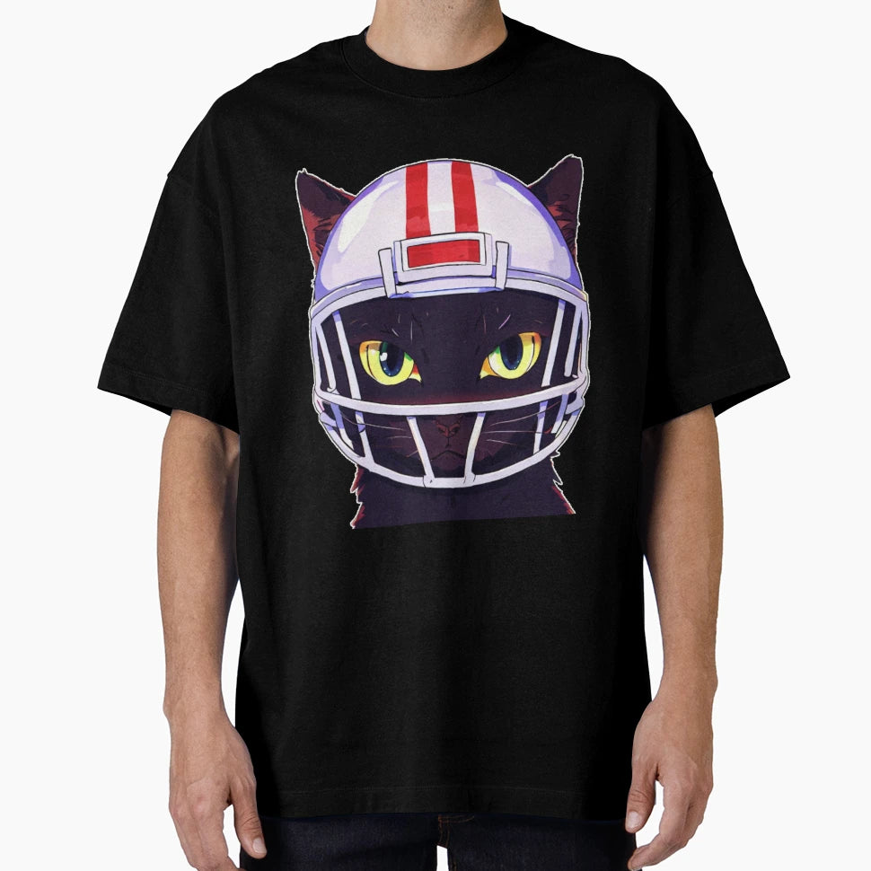 Quarterback Cat T-Shirt - Novelty Apparel for Adults - T-Shirt, Sweatshirt, Hoodie